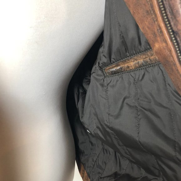 Pioneer Wear Distressed Men's Bomber Style Brown Lamb Leather Jacket Size 44 - Picture 7 of 16
